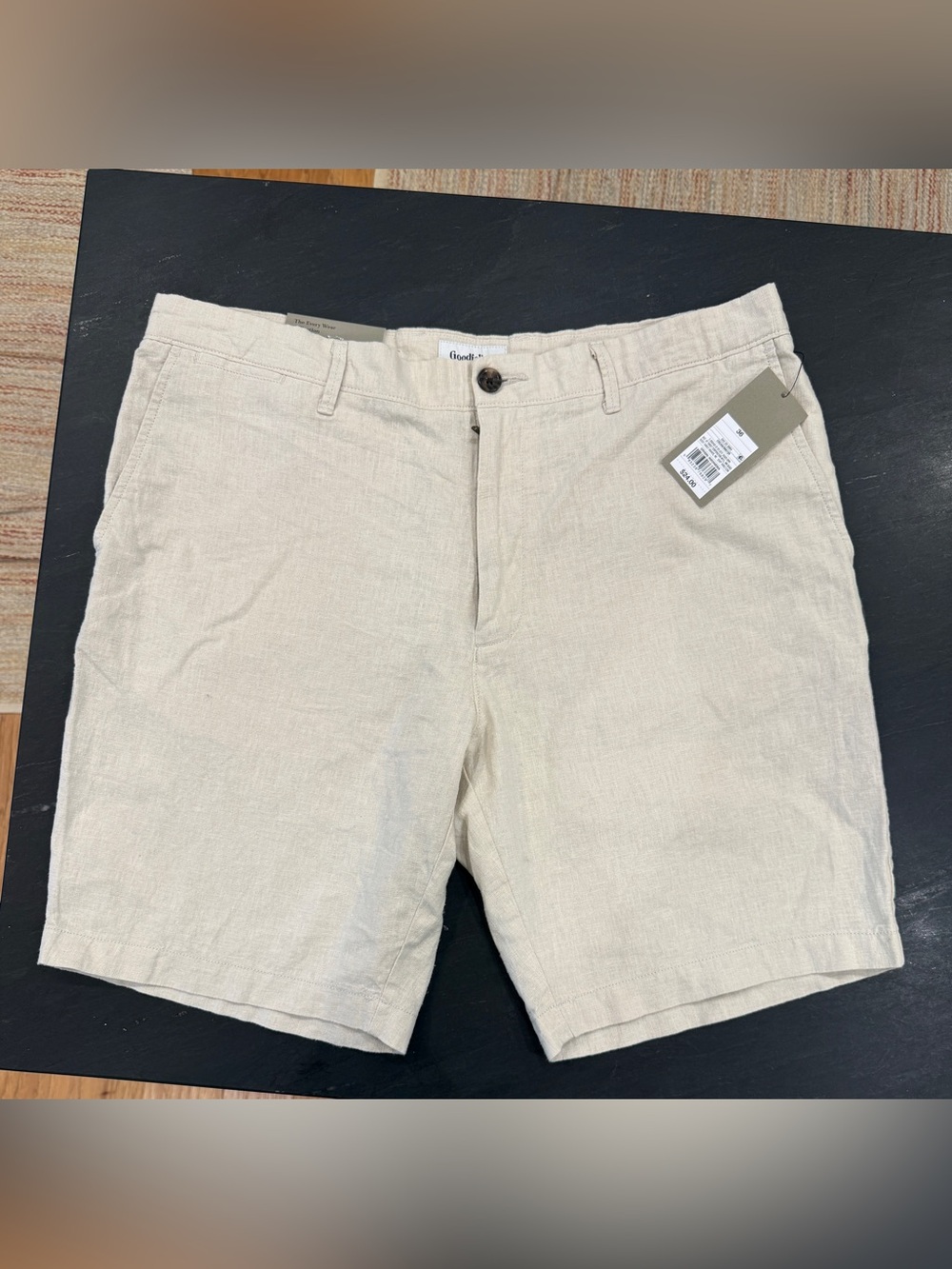 Goodfellow Linen-Blend Casual Shorts - Khaki - NWT